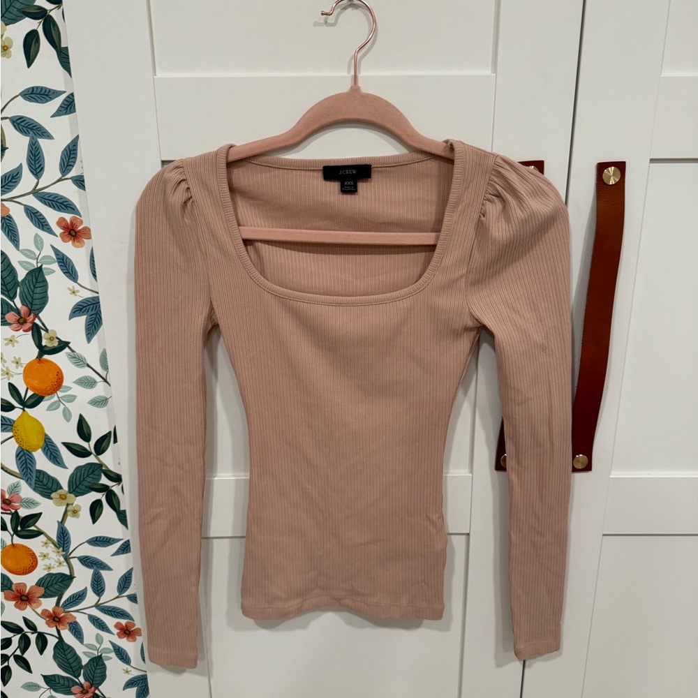 Jcrew longsleeve dressy top tan XXS